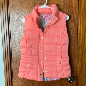 NWOT Lilly puff vest coral